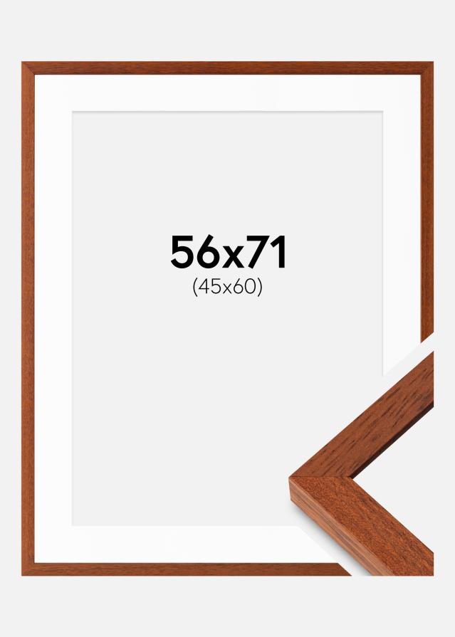 Ram med passepartou Rahmen Hermes Kirsche 56x71 cm - Passepartout Weiß 46x61 cm