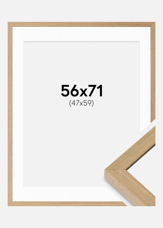 Ram med passepartou Rahmen Hermes natürlich eiche 56x71 cm - Passepartout Weiß 48x60 cm