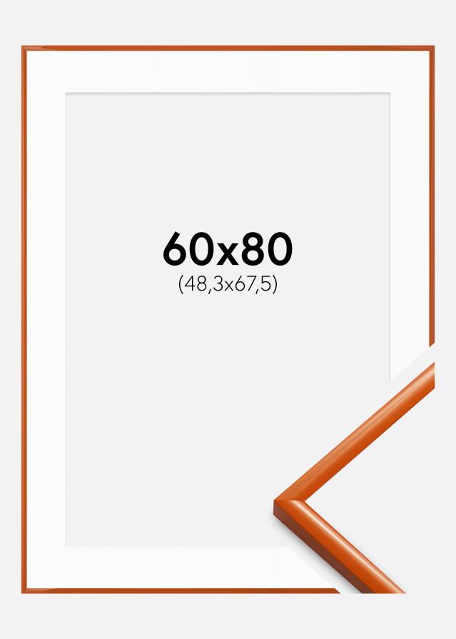 Ram med passepartou Rahmen New Lifestyle Orange 60x80 cm - Passepartout Weiß 49,3x68,5 cm