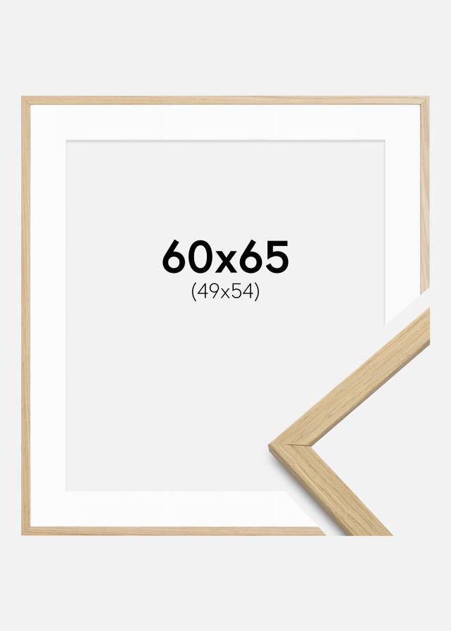 Ram med passepartou Rahmen Edsbyn Eiche 60x65 cm - Passepartout Weiß 50x55 cm