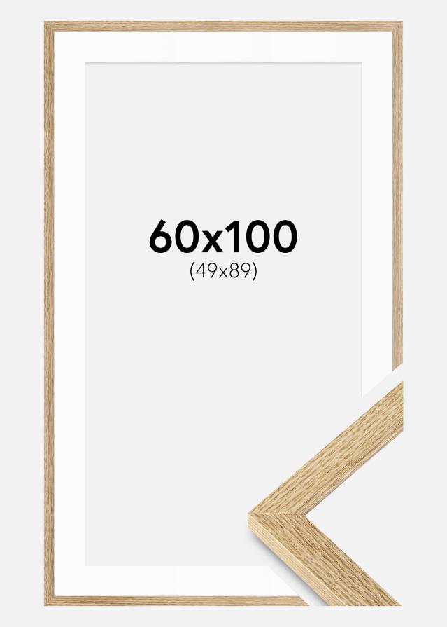 Ram med passepartou Rahmen Selection Massiveiche 60x100 cm - Passepartout Weiß 50x90 cm