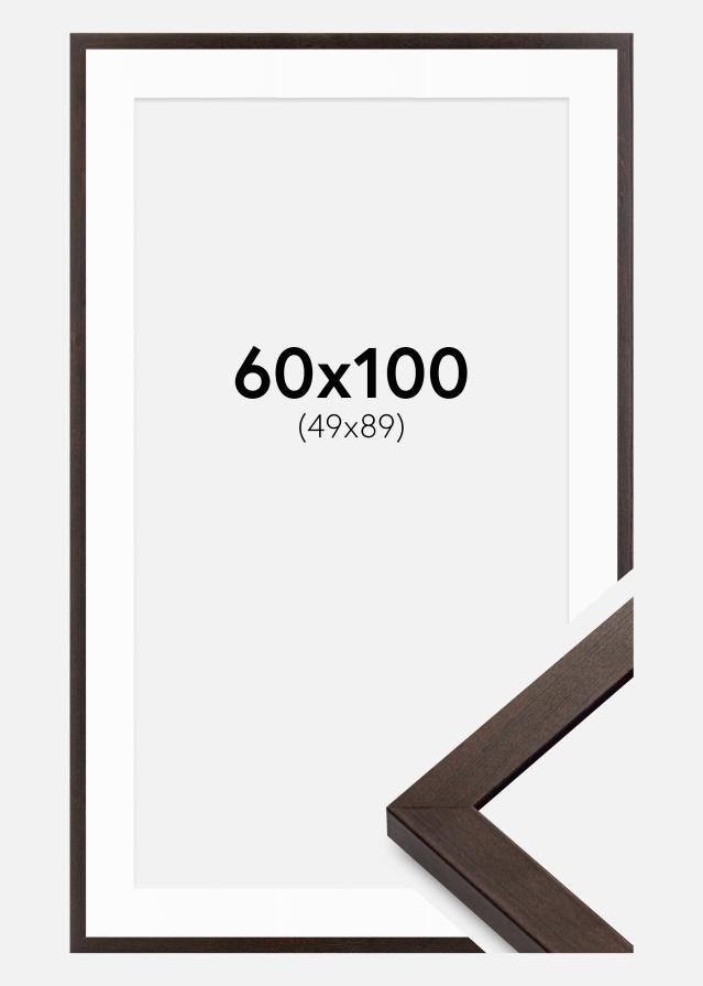 Ram med passepartou Rahmen Selection Walnuss 60x100 cm - Passepartout Weiß 50x90 cm