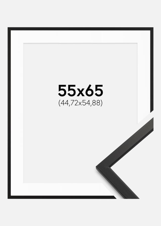 Ram med passepartou Rahmen Edsbyn Schwarz 55x65 cm - Passepartout Weiß 18x22 inches