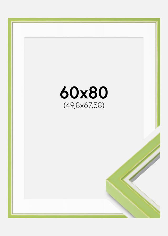 Ram med passepartou Rahmen Diana Hellgrün 60x80 cm - Passepartout Weiß 20x27 inches