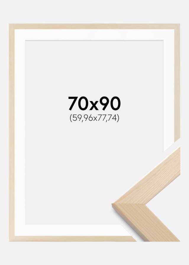 Ram med passepartou Rahmen Trendline Natur 70x90 cm - Passepartout Weiß 24x31 inches