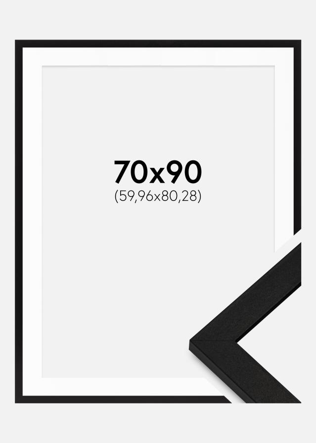 Ram med passepartou Rahmen BGA Classic Schwarz 70x90 cm - Passepartout Weiß 24x32 inches