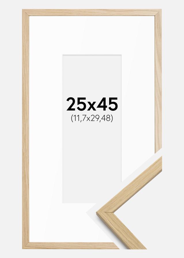 Ram med passepartou Rahmen Edsbyn Eiche 25x45 cm - Passepartout Weiß 5x12 inches