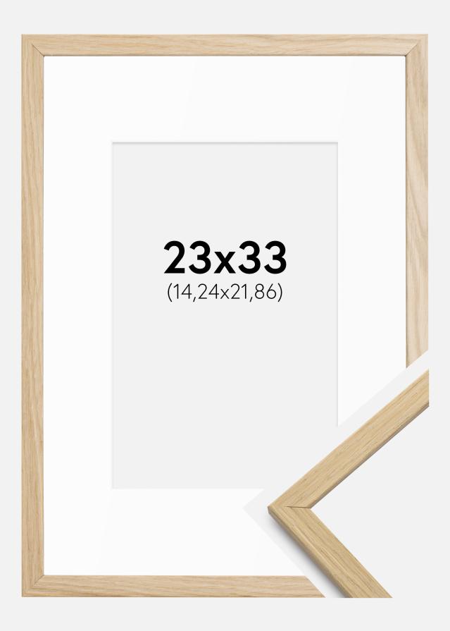 Ram med passepartou Rahmen Edsbyn Eiche 23x33 cm - Passepartout Weiß 6x9 inches
