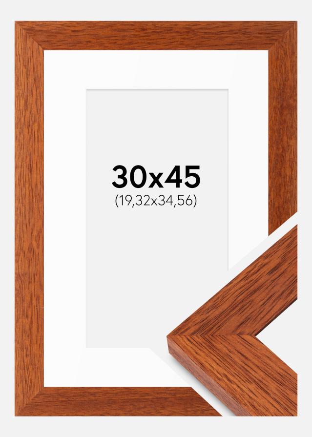 Ram med passepartou Rahmen Juno Kirsche 30x45 cm - Passepartout Weiß 8x14 inches