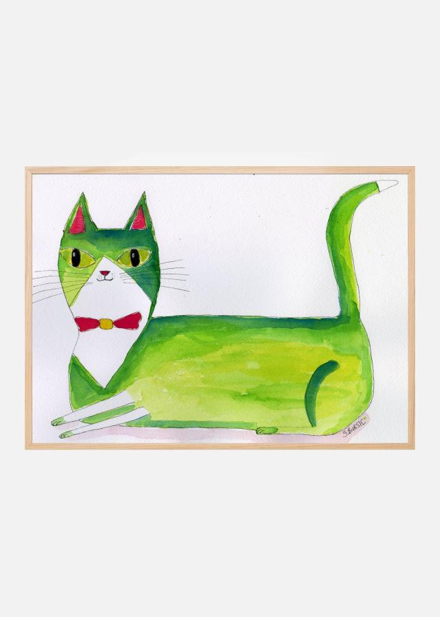 Bildverkstad The green cat Poster