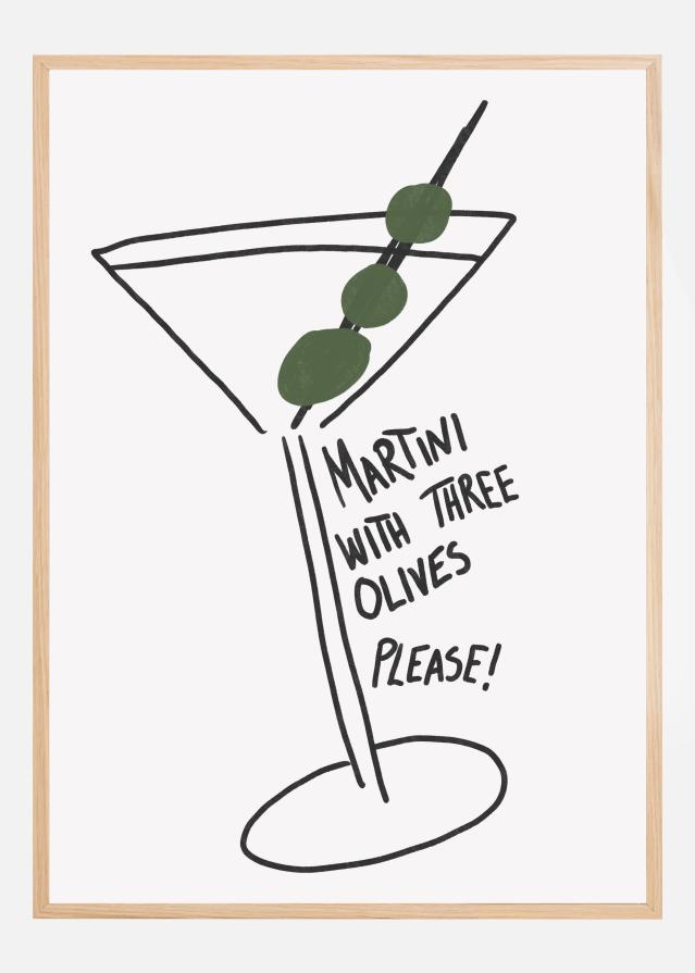 Bildverkstad Olive Trio Martini Poster