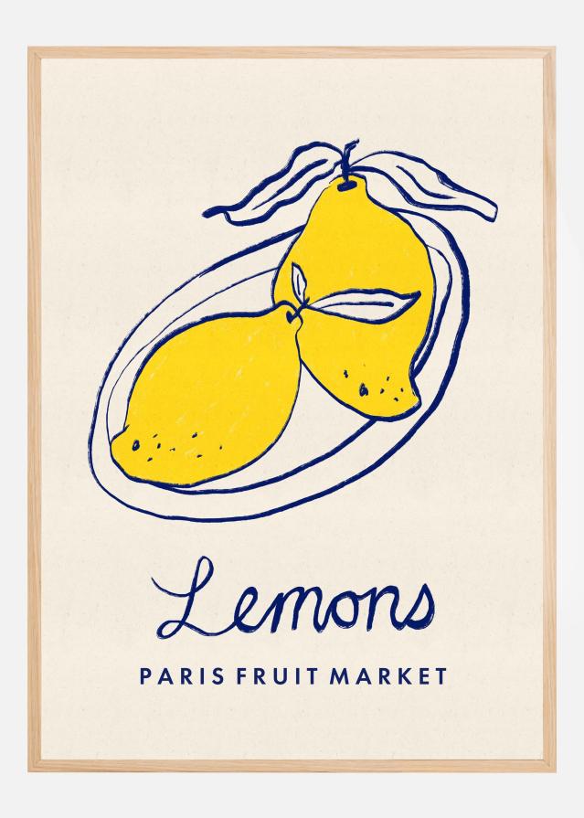 Bildverkstad Food Art - Lemons Paris Fruit Market Poster