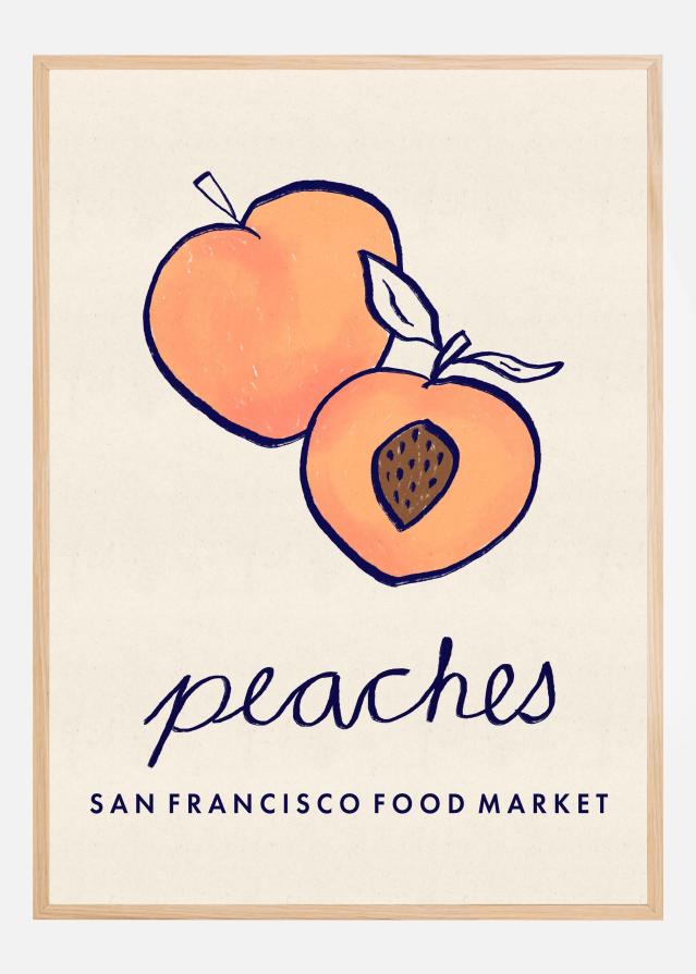 Bildverkstad Food Art - Peaches San Francisco Food Market Poster