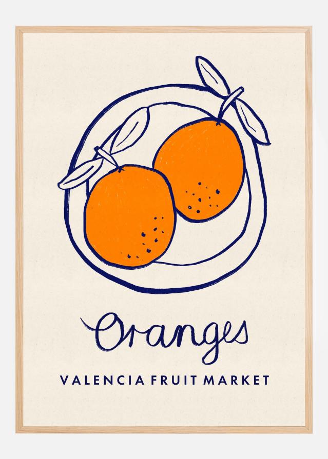 Bildverkstad Food Art - Oranges Valencia Fruit Market Poster