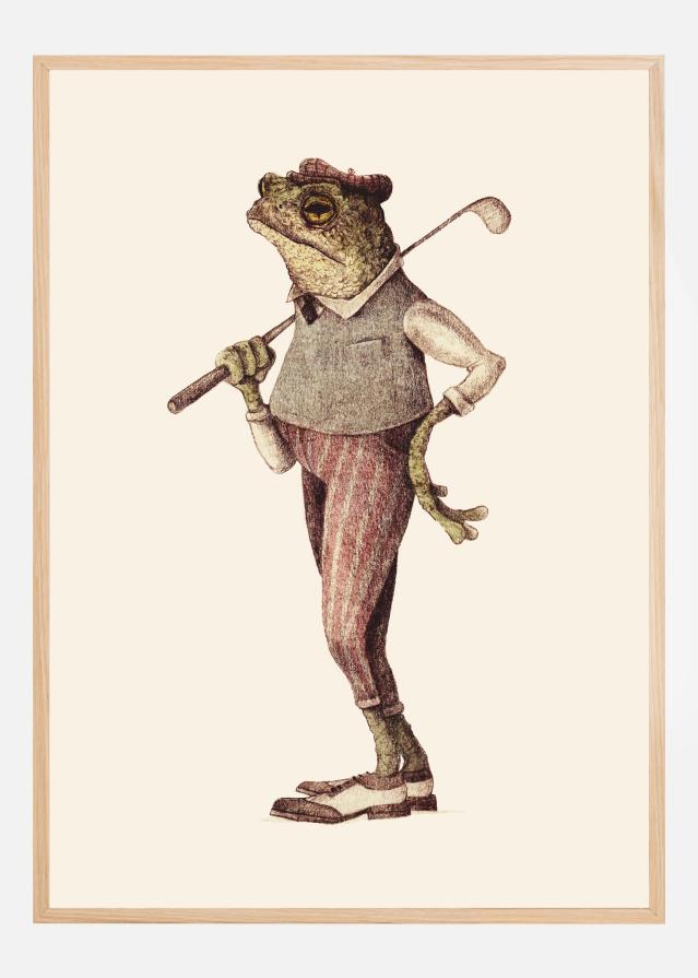 Bildverkstad Frog In Vintage Golf Attire Poster