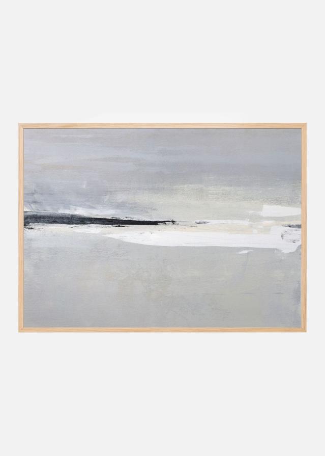 Bildverkstad Serene Horizon with Soft Gray and White Tones Poster