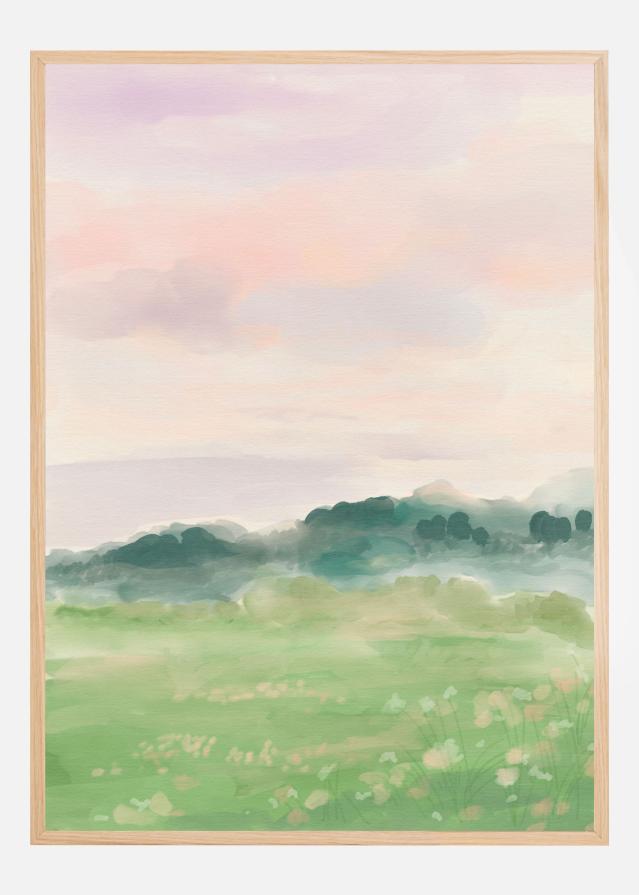 Bildverkstad Misty Morning Fields Poster