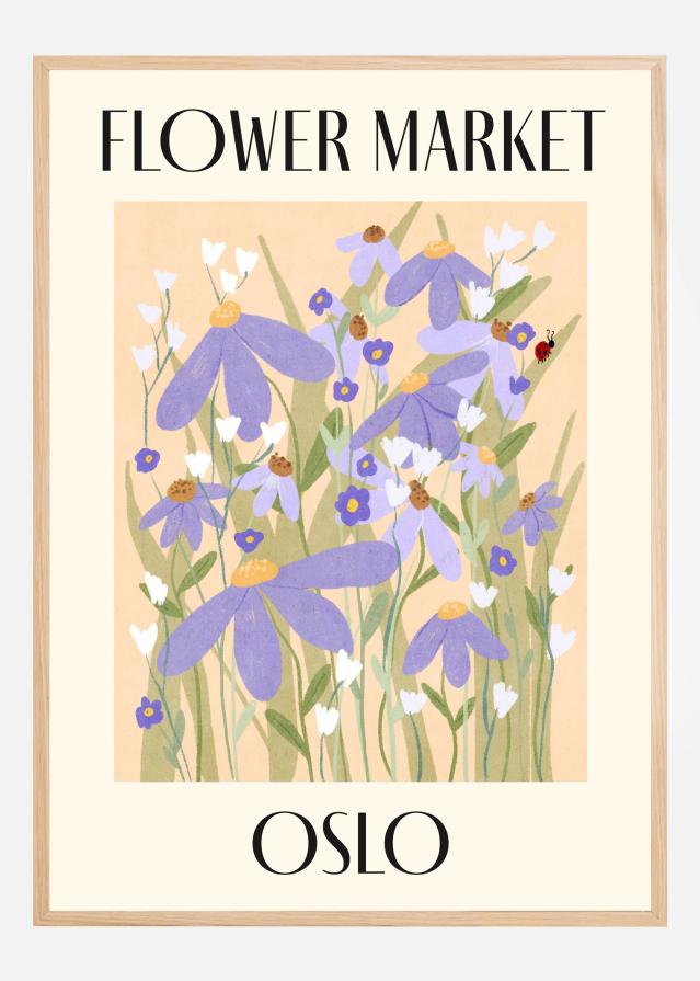 Bildverkstad Flower Market Oslo Norway Poster