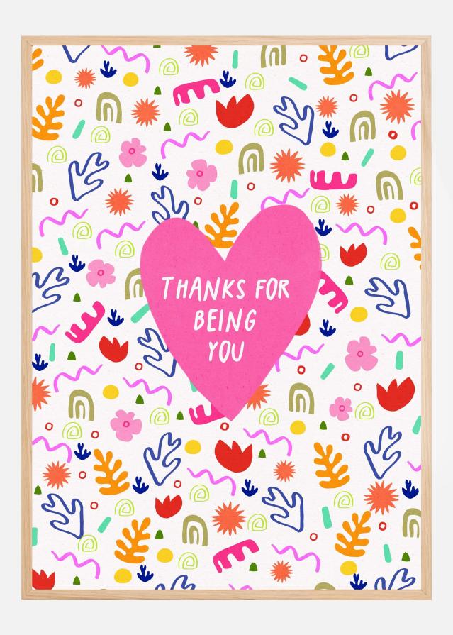 Bildverkstad Thanks for Being You Card Poster