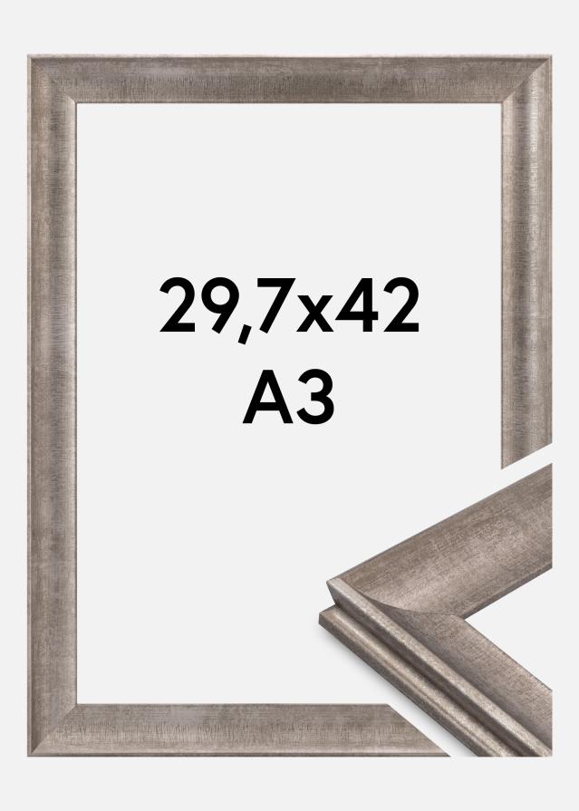 Jämtlands Ramfabrik Rahmen Conca Acrylglas Silber 29,7x42 cm (A3)