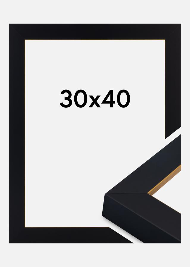 Jämtlands Ramfabrik Rahmen Sussex Acrylglas Schwarz/Gold 30x40 cm