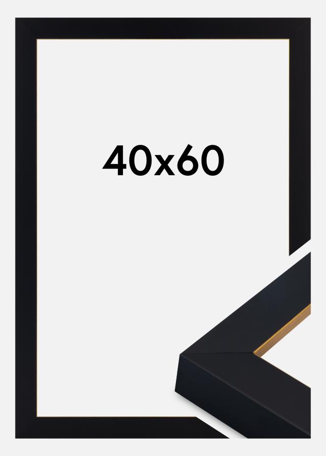 Jämtlands Ramfabrik Rahmen Sussex Acrylglas Schwarz/Gold 40x60 cm
