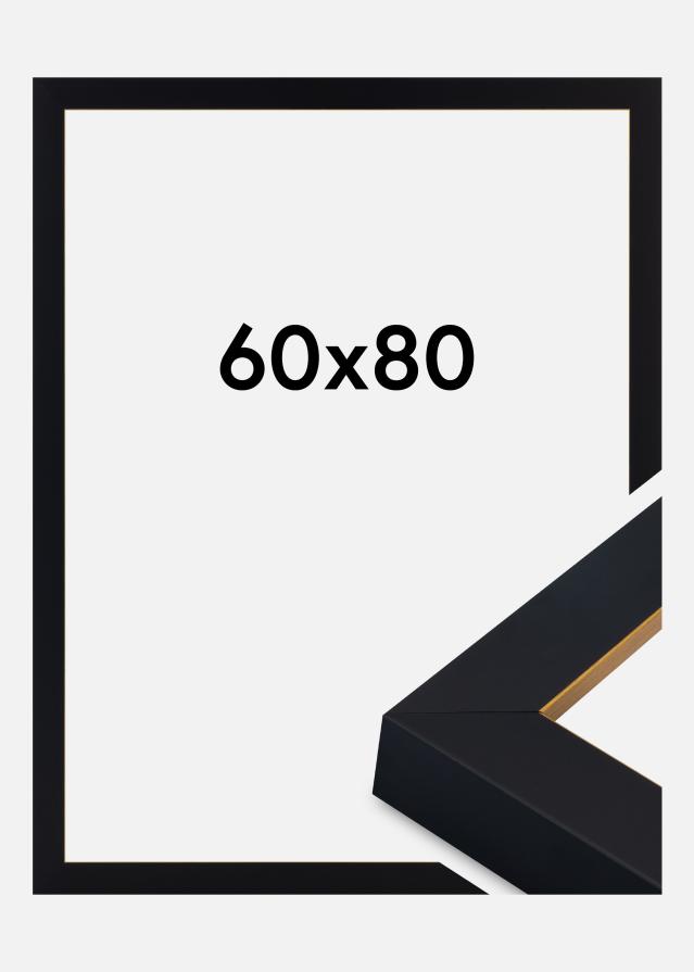 Jämtlands Ramfabrik Rahmen Sussex Acrylglas Schwarz/Gold 60x80 cm