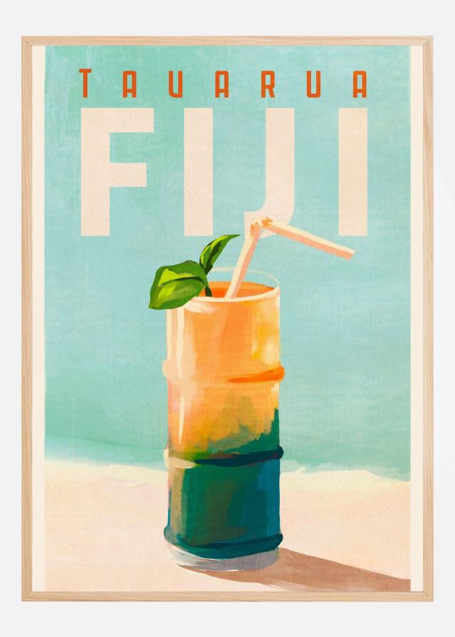 Bildverkstad Tavarua Fiji Cocktail Poster Travel Art Poster
