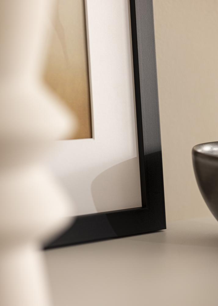 Ram med passepartou Rahmen schwarz holz 55x80 cm - Passepartout Weiß 45x70 cm