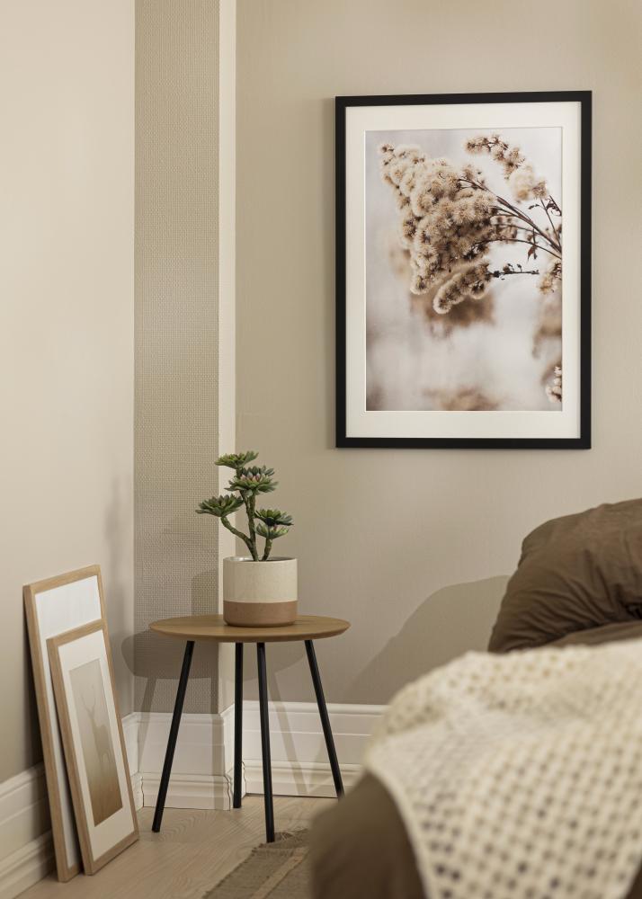 Ram med passepartou Rahmen schwarz holz 55x80 cm - Passepartout Weiß 45x70 cm