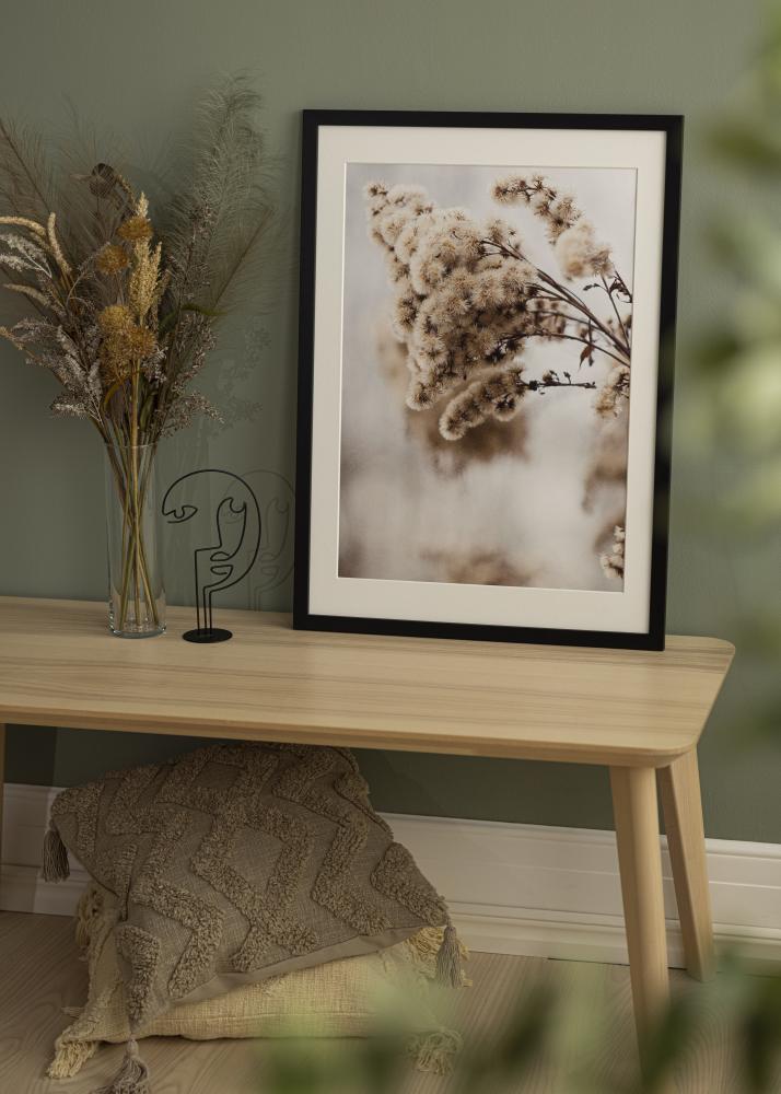 Ram med passepartou Rahmen schwarz holz 55x80 cm - Passepartout Weiß 45x70 cm