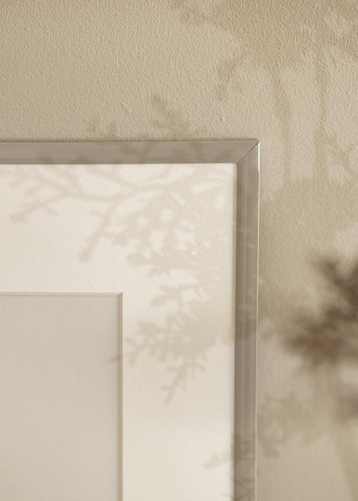 Ram med passepartou Rahmen New Lifestyle erdgrau 13x18 cm - Passepartout Weiß 9x13 cm