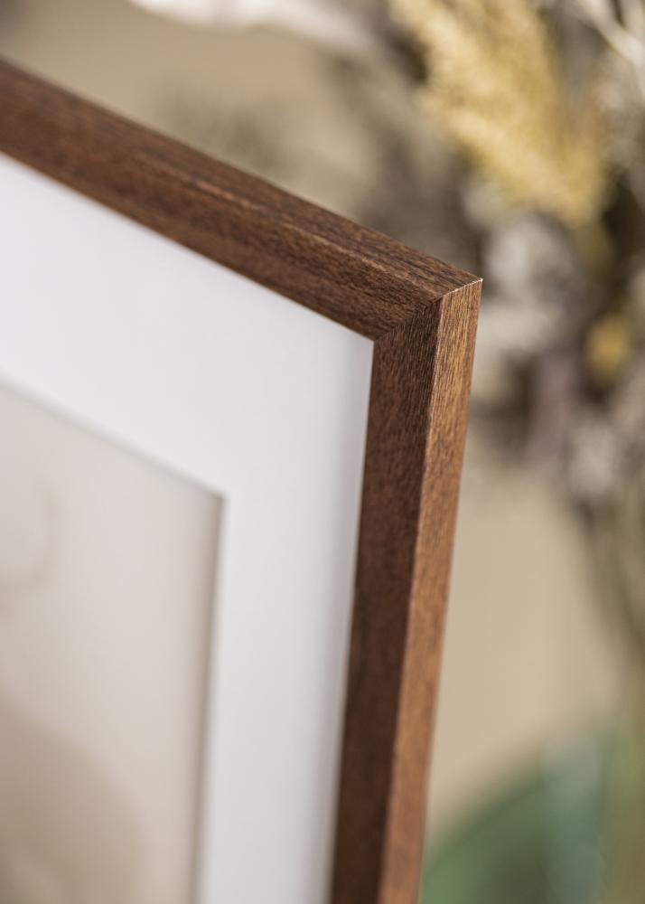 Ram med passepartou Rahmen Stilren heiß braun 40x40 cm - Passepartout Weiß 28x28 cm