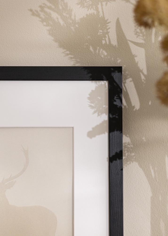 Ram med passepartou Rahmen Stilren Schwarz 56x71 cm - Passepartout Weiß 46x61 cm