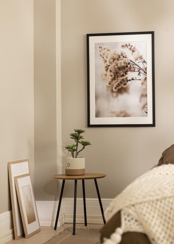 Ram med passepartou Rahmen Stilren Schwarz 56x71 cm - Passepartout Weiß 46x61 cm