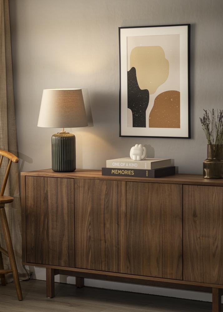 Ram med passepartou Rahmen Scandi Matt Schwarz 60x70 cm - Passepartout Weiß 20x24 inches