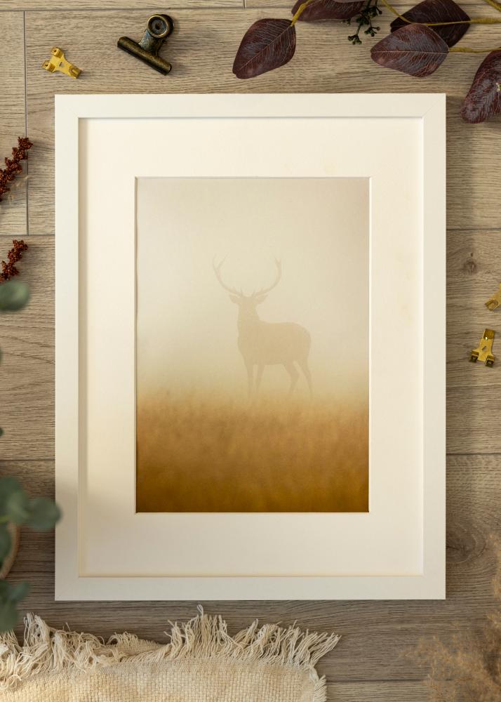 Ram med passepartou Rahmen BGA Classic Weiß 50x100 cm - Passepartout Weiß 40x90 cm