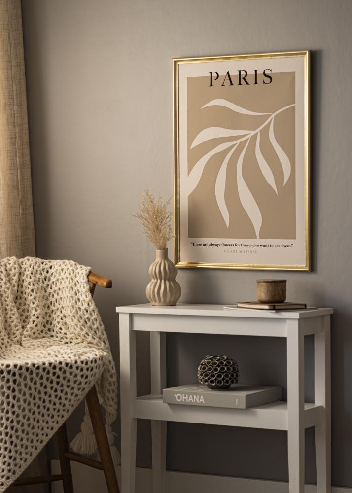 Ram med passepartou Rahmen Gala Gold 70x100 cm - Passepartout Weiß 50x85 cm