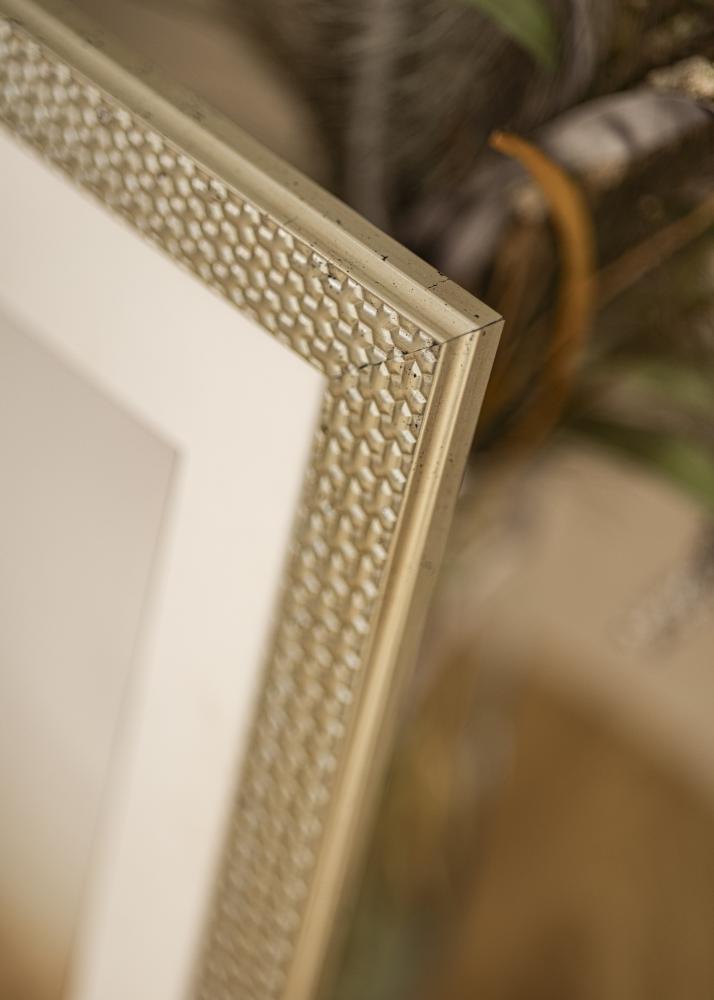 Ram med passepartou Rahmen Grace Silber 30x40 cm - Passepartout Weiß 22x32 cm