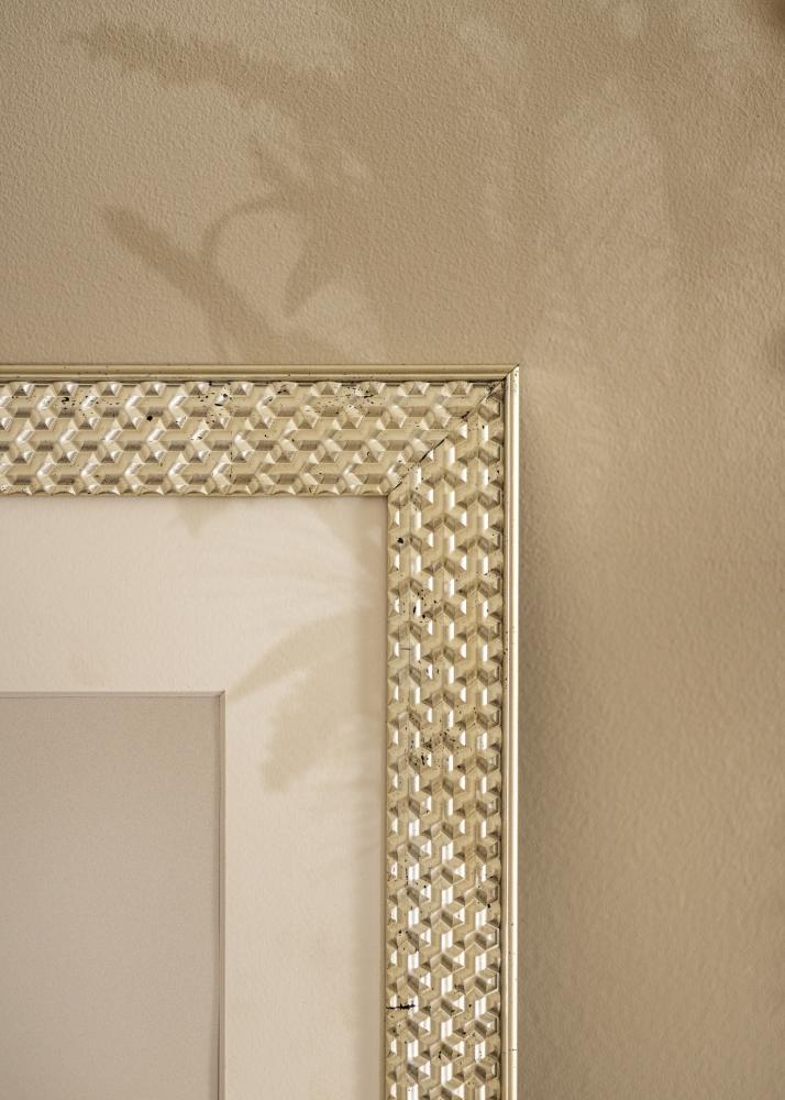 Ram med passepartou Rahmen Grace Silber 30x40 cm - Passepartout Weiß 22x32 cm