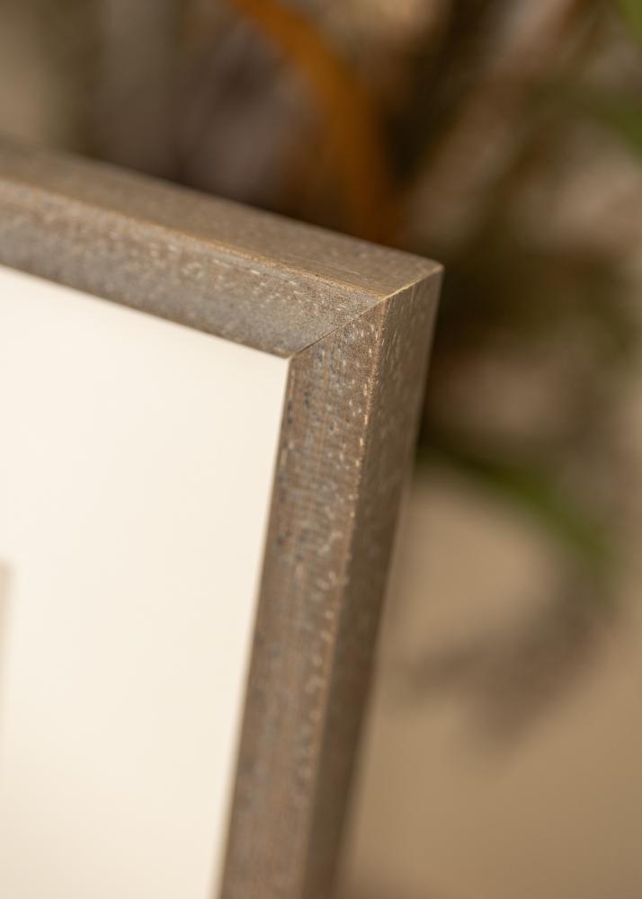 Ram med passepartou Rahmen Ares Grau 50x70 cm - Passepartout Weiß 16x23 inches