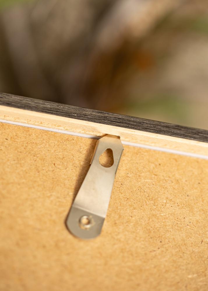 Ram med passepartou Rahmen Ares Grau Eiche 40x50 cm - Passepartout Weiß 28x35 cm