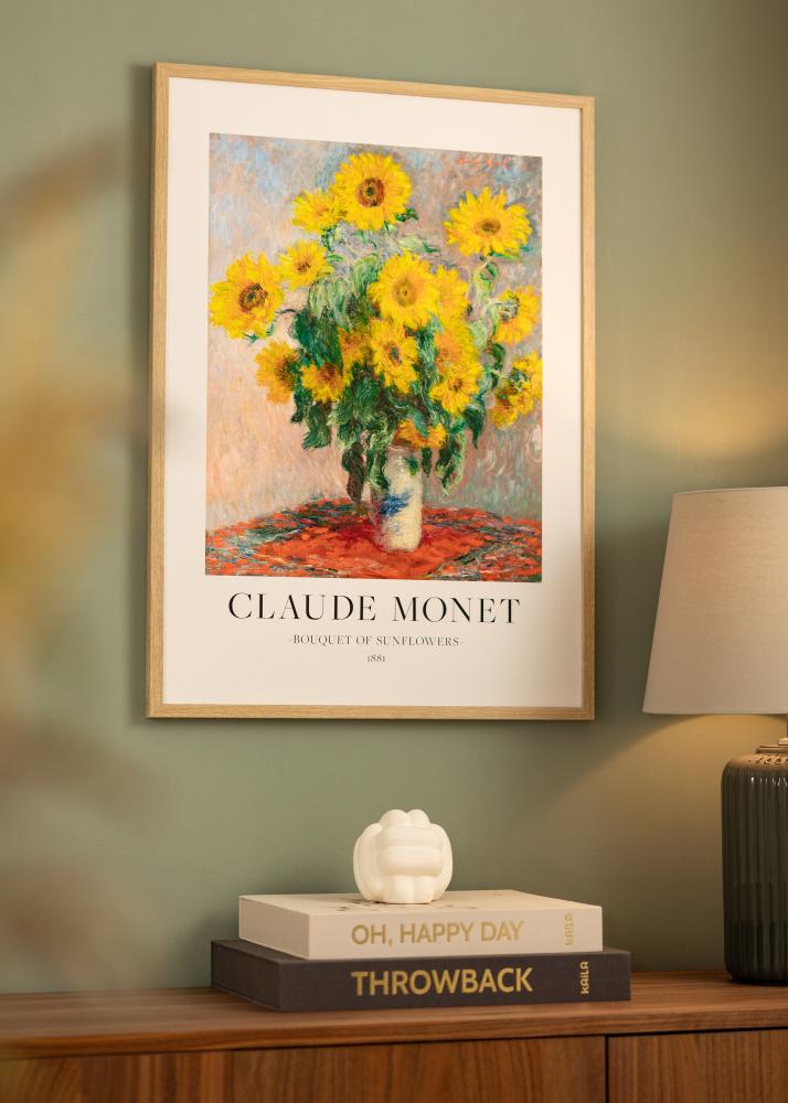 Ram med passepartou Rahmen Ares Natur Eiche 50x70 cm - Passepartout Weiß 15x23 inches