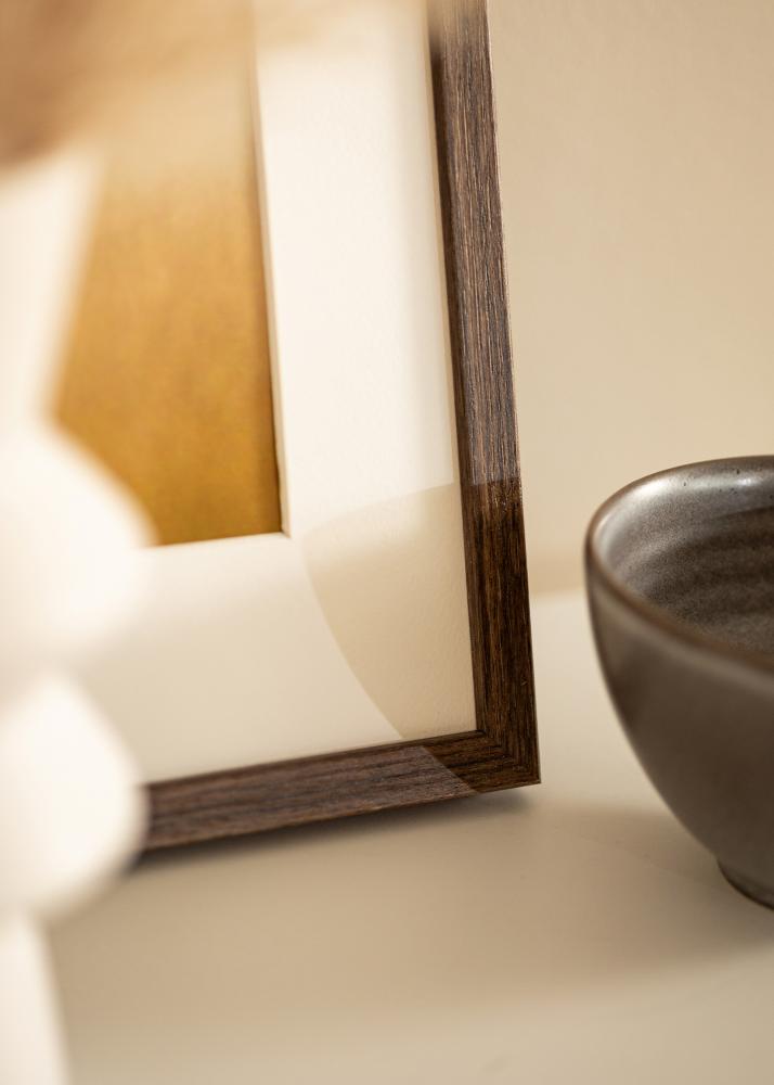 Ram med passepartou Rahmen Ares Walnuss 30x30 cm - Passepartout Weiß 20x20 cm