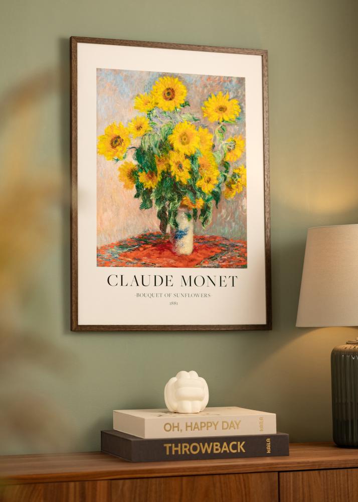 Ram med passepartou Rahmen Ares Walnuss 30x30 cm - Passepartout Weiß 20x20 cm