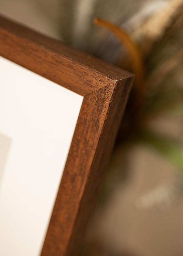 Ram med passepartou Rahmen Hermes Teak 40x50 cm - Passepartout Weiß 28x35 cm