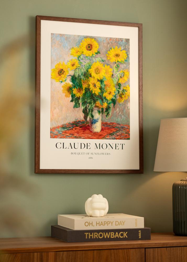 Ram med passepartou Rahmen Hermes Teak 40x50 cm - Passepartout Weiß 28x35 cm