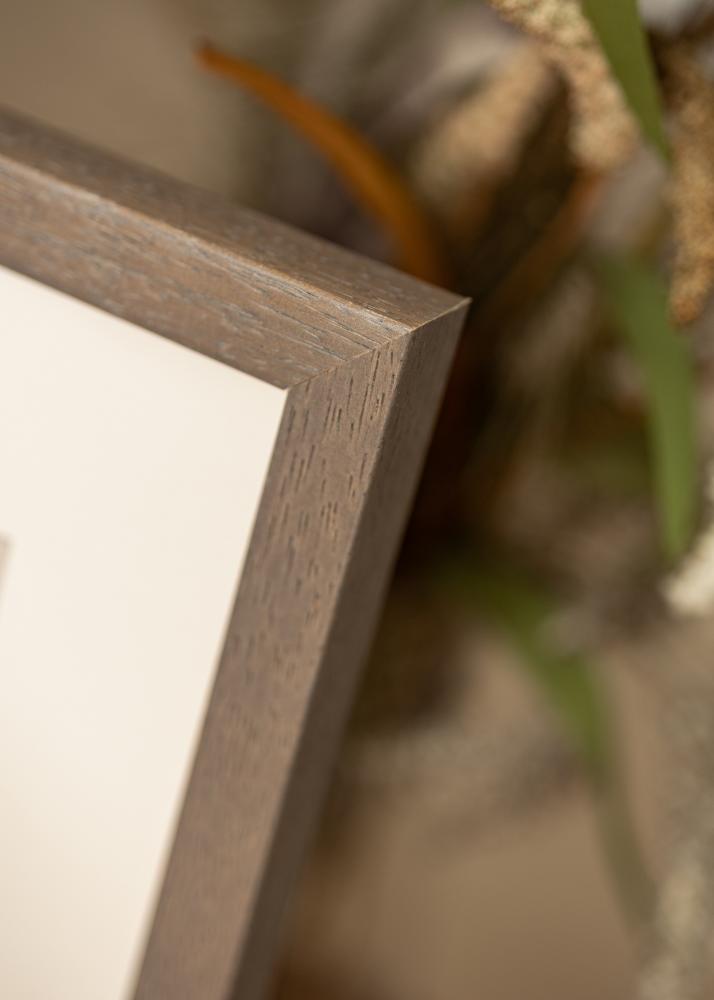 Ram med passepartou Rahmen Hermes Grau 20x25 cm - Passepartout Weiß 14x18 cm