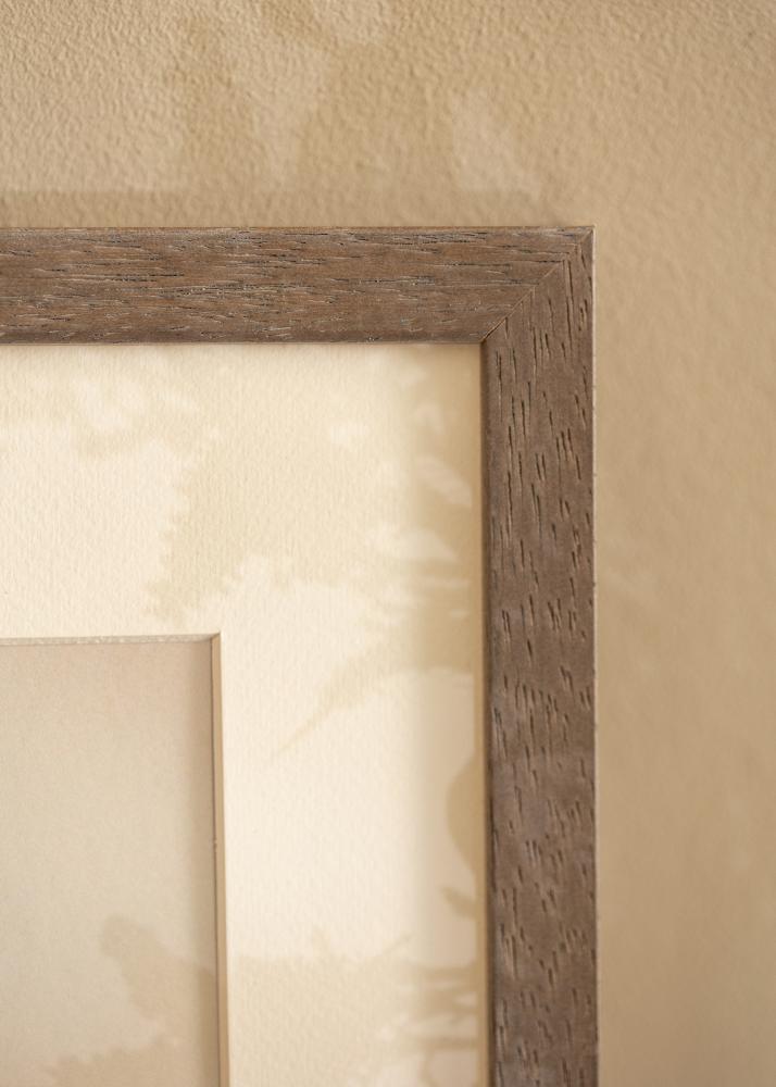 Ram med passepartou Rahmen Hermes Grau 20x25 cm - Passepartout Weiß 14x18 cm