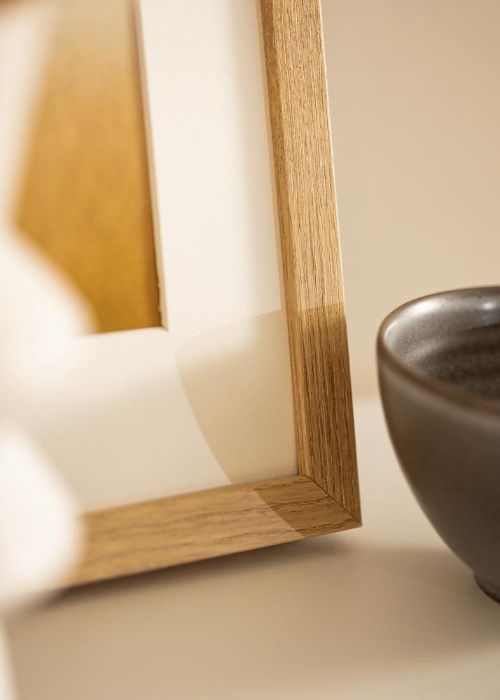 Ram med passepartou Rahmen Hermes natürlich Eiche 40x50 cm - Passepartout Weiß 28x38 cm